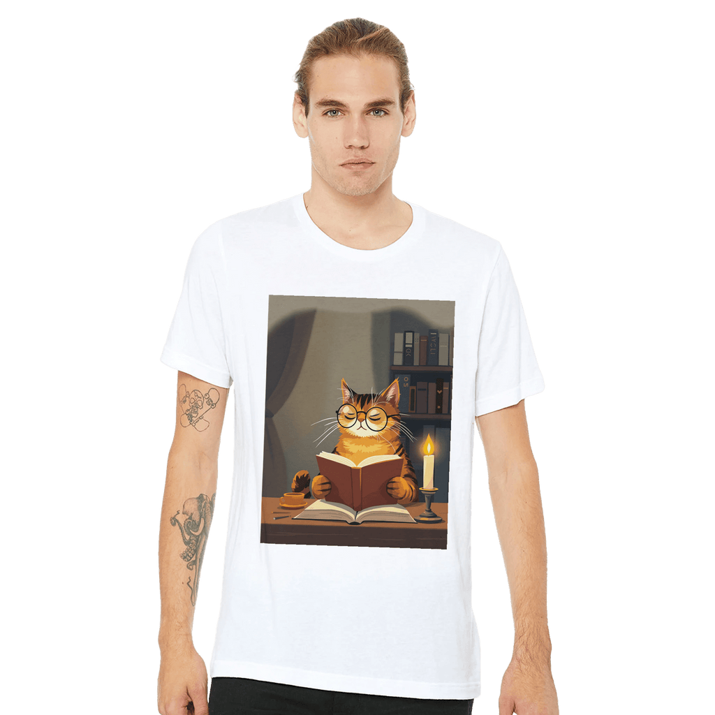 Cat Reading Book T-Shirt | Unique Gift UK - Wild Thread Co