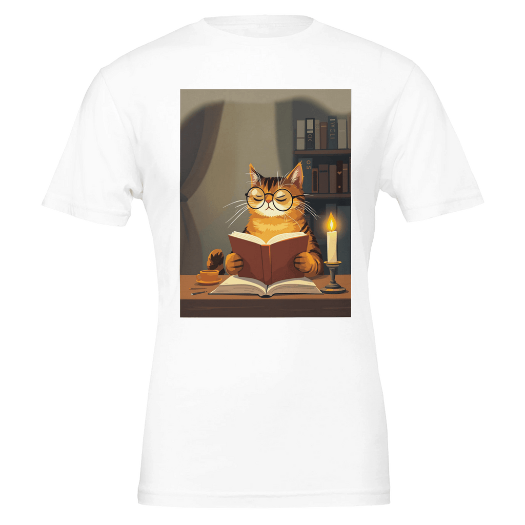 Cat Reading Book T-Shirt | Unique Gift UK - Wild Thread Co
