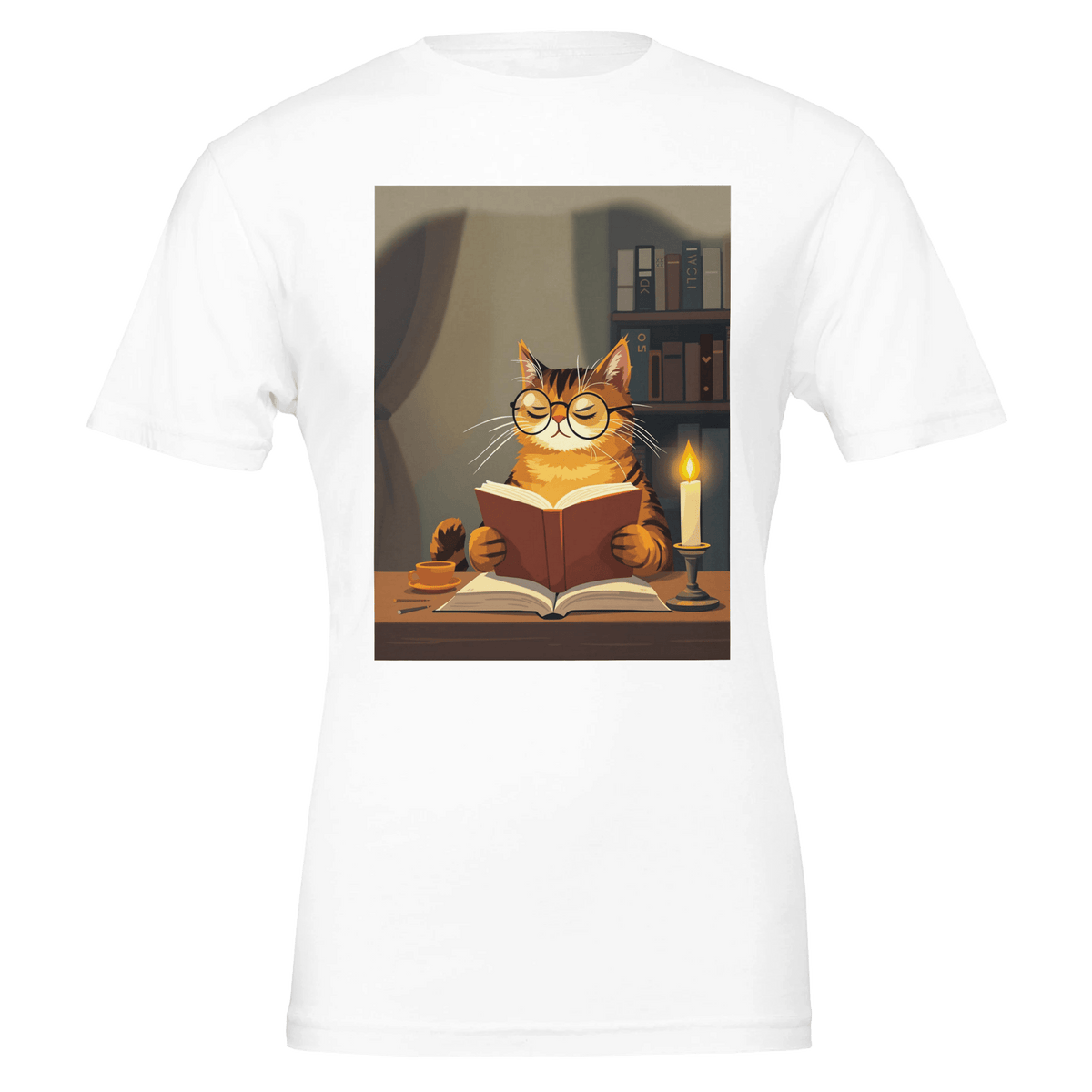 Cat Reading Book T-Shirt | Unique Gift UK - Wild Thread Co