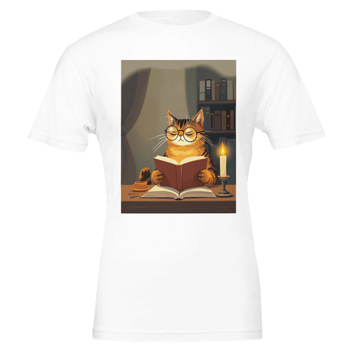 Cat Reading Book T-Shirt | Unique Gift UK - Wild Thread Co