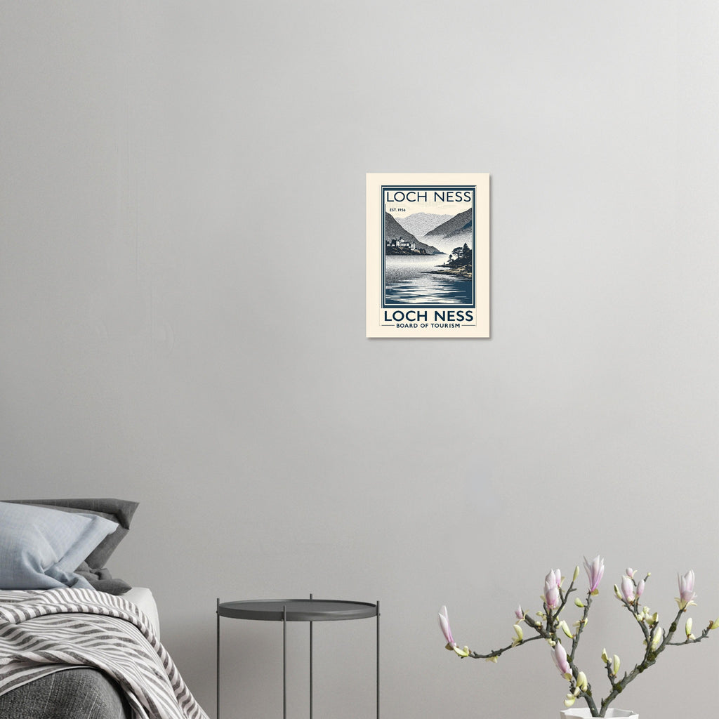 Loch Ness Vintage Travel Poster Art Print — detail view | Wild Thread Co