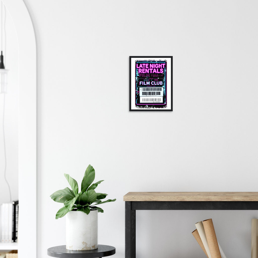 Video Shop Membership Card Framed Art Print — detail view | Wild Thread Co