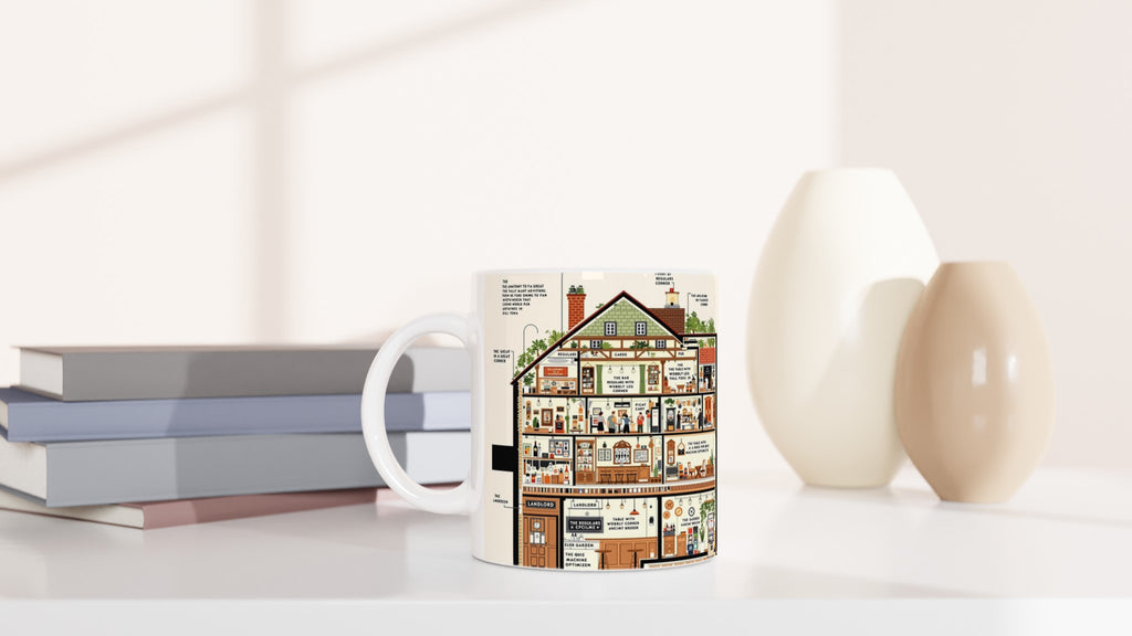 Pub Anatomy Diagram Mug — detail view | Wild Thread Co