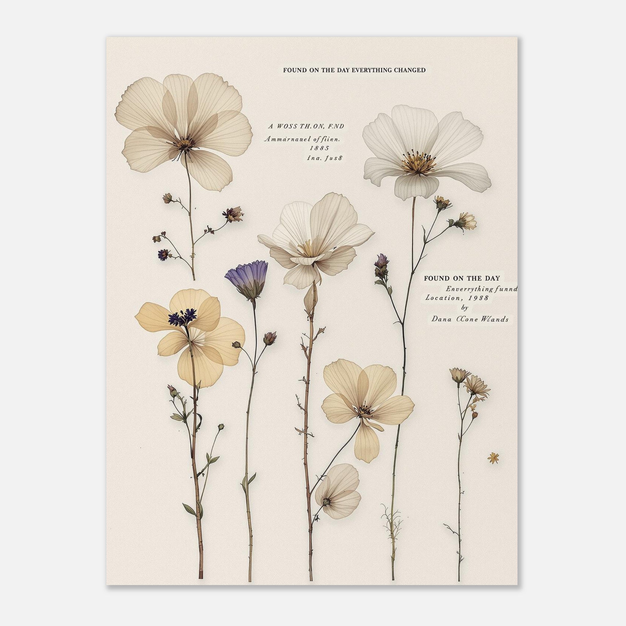 Victorian Pressed Flower Botanical Art Print Art Print — detail view | Wild Thread Co