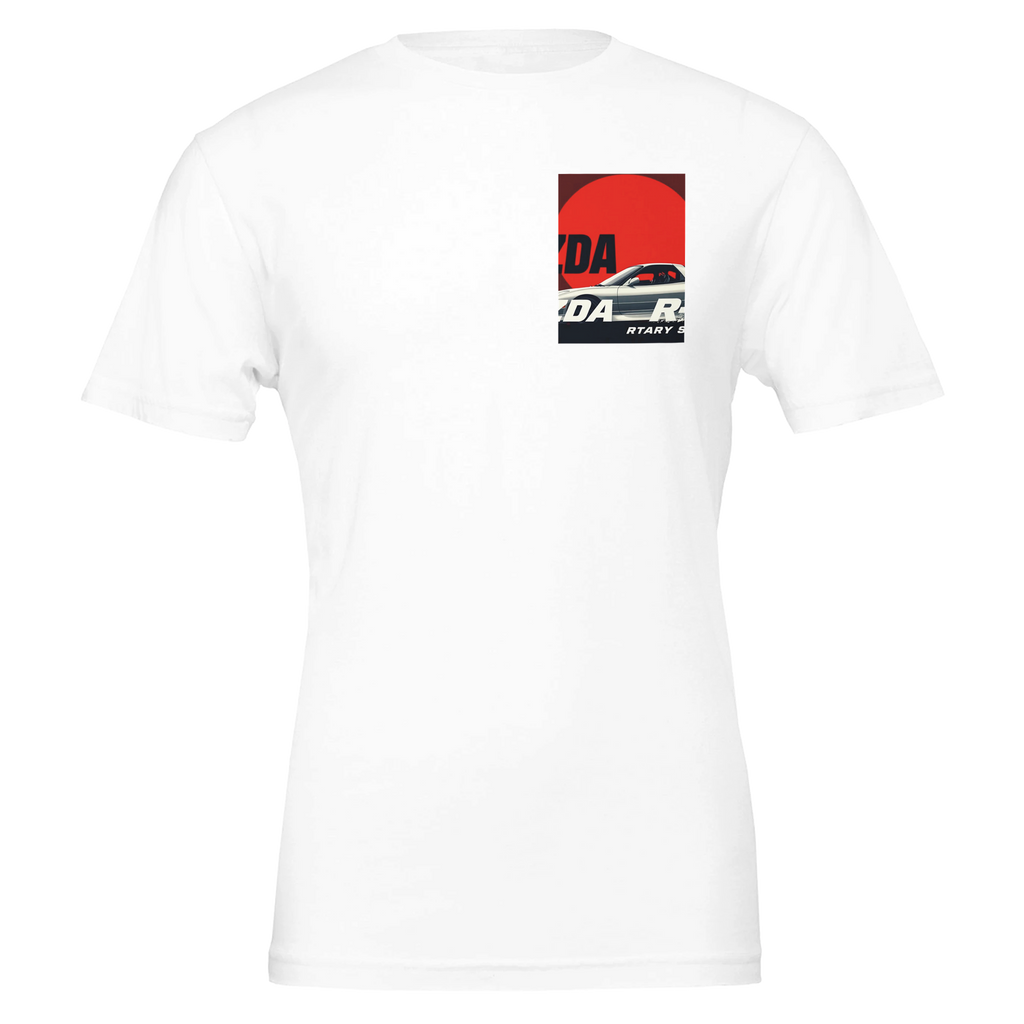 Mazda Rx7 Rising Sun T-Shirt Unisex Cotton Tee UK T-Shirt — detail view | Wild Thread Co
