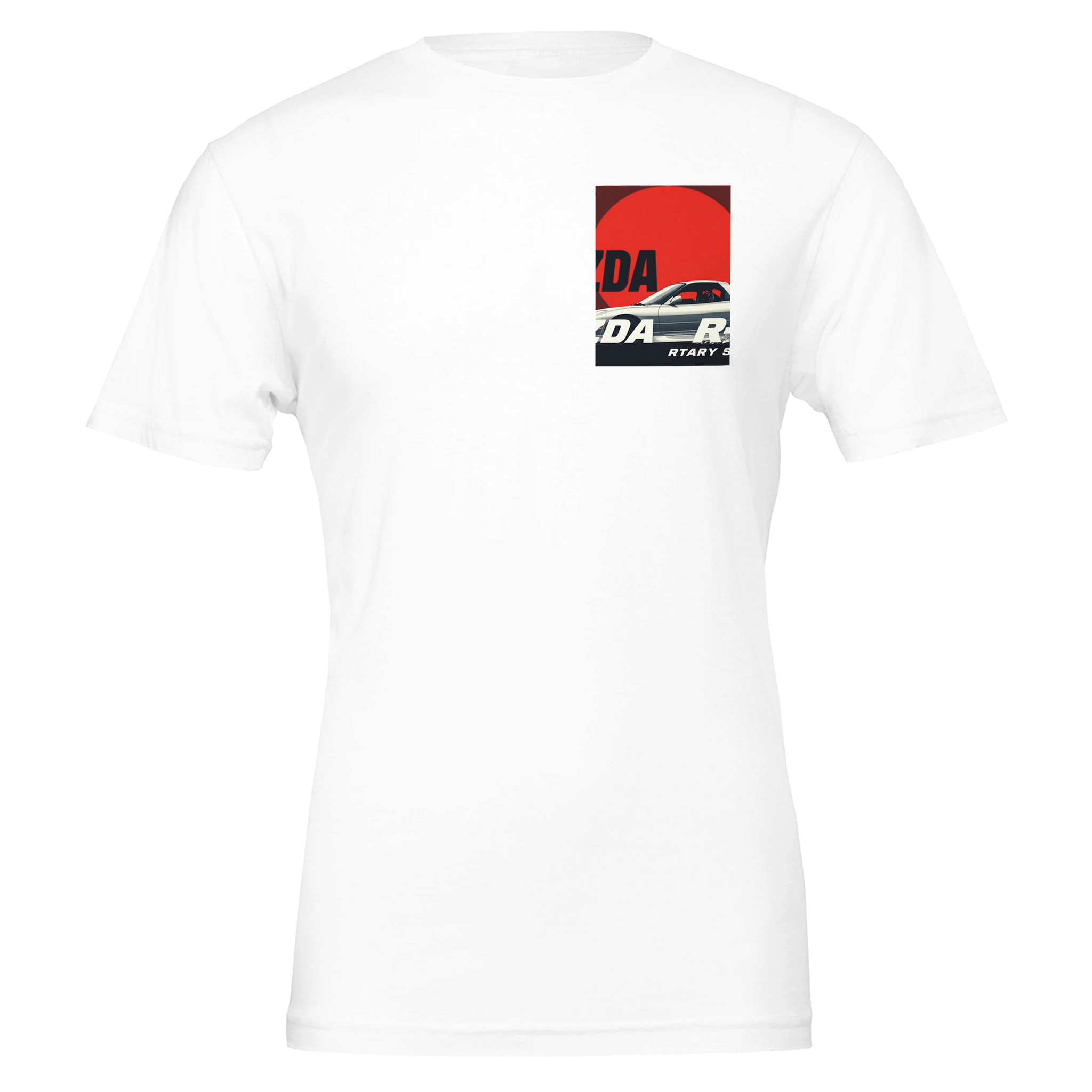 Mazda Rx7 Rising Sun T-Shirt Unisex Cotton Tee UK T-Shirt — detail view | Wild Thread Co
