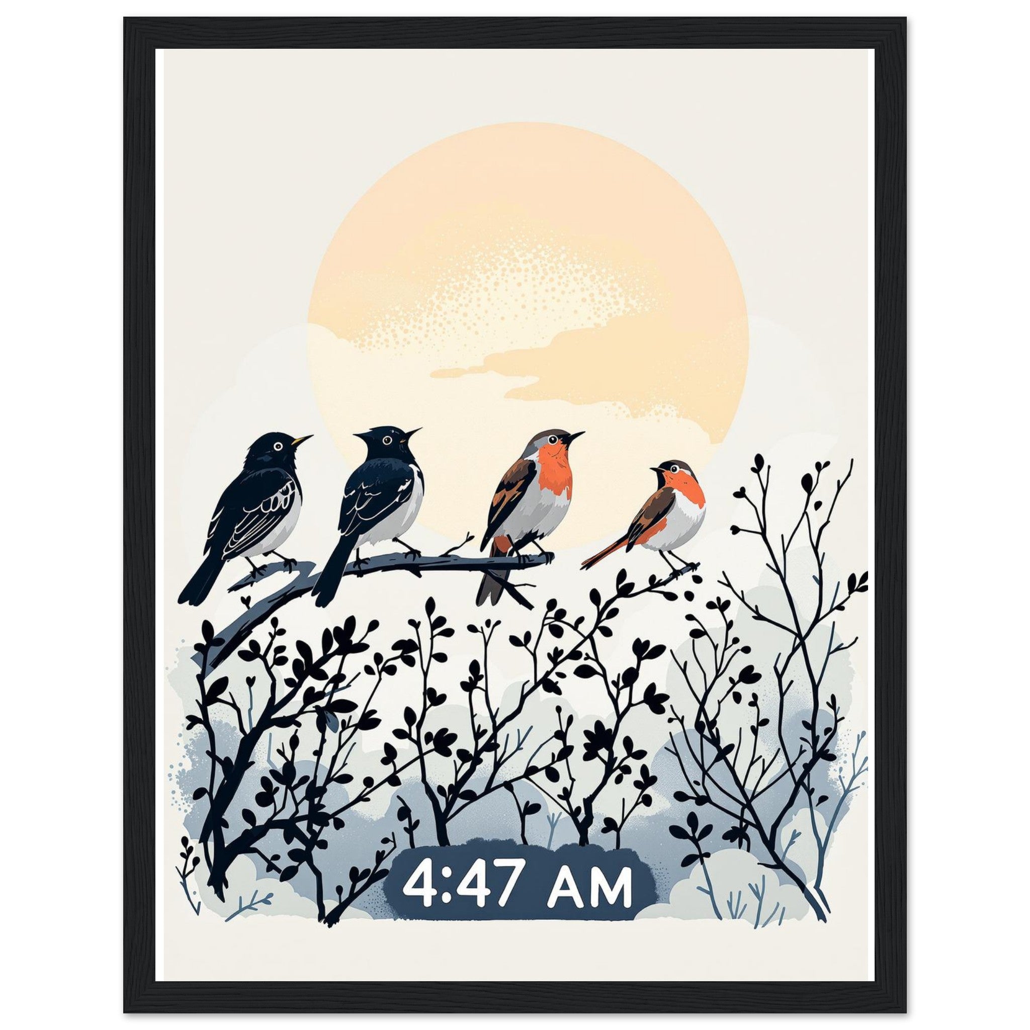 Dawn Chorus Pre-dawn Birds — Framed Art Print | Wild Thread Co UK