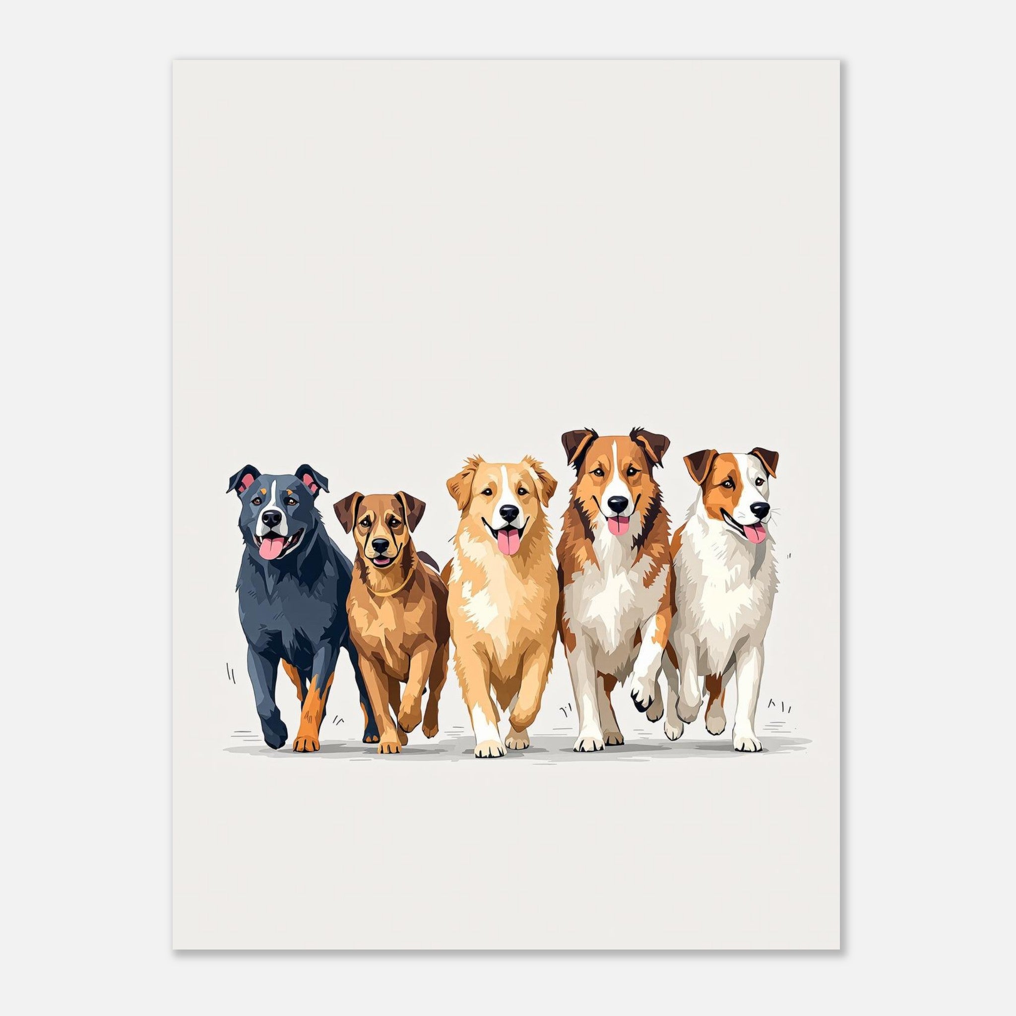 dog family pack Art Print Poster Wall Art UK — Art Print | Wild Thread Co