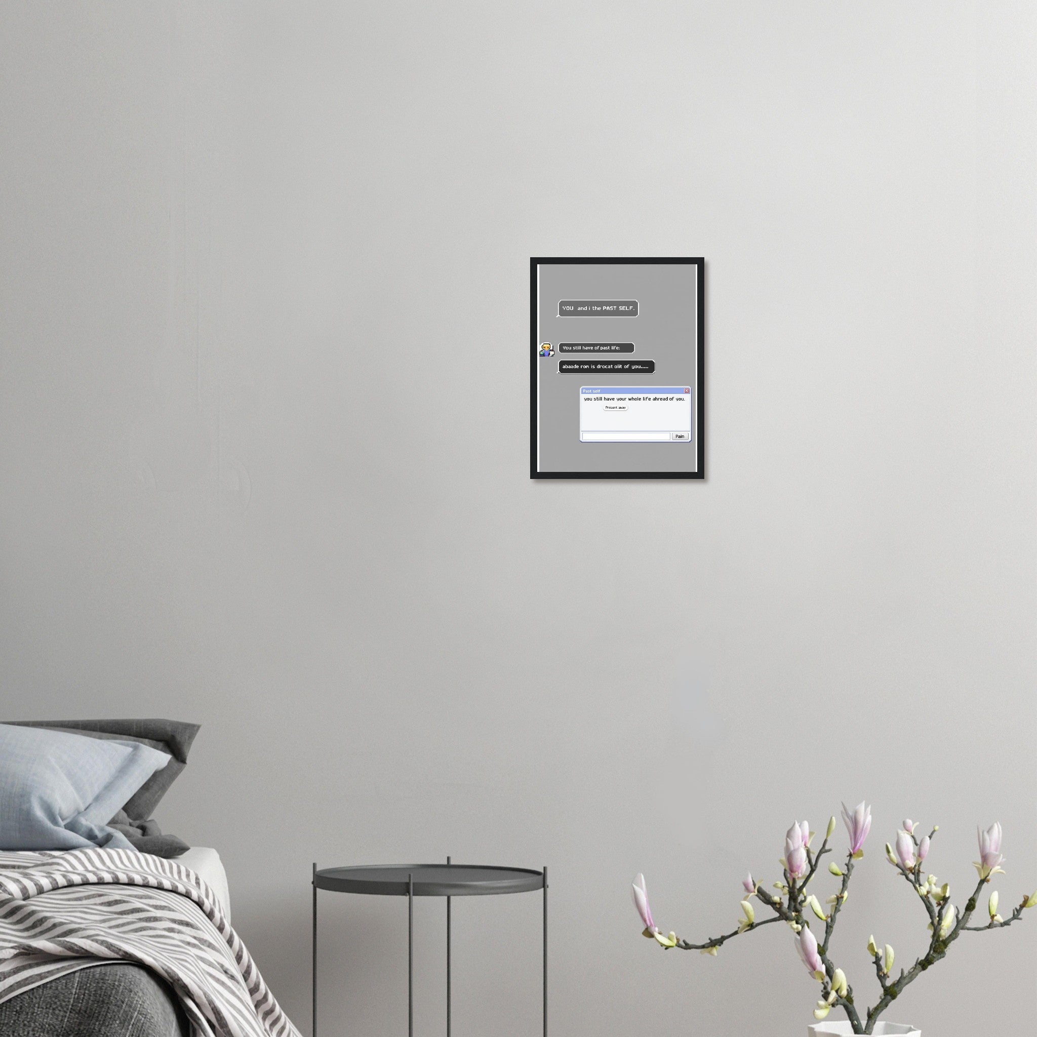 Y2k Early Internet Aim Nostalgia Framed Print Wall Art Ready to Hang Framed Art Print — detail view | Wild Thread Co