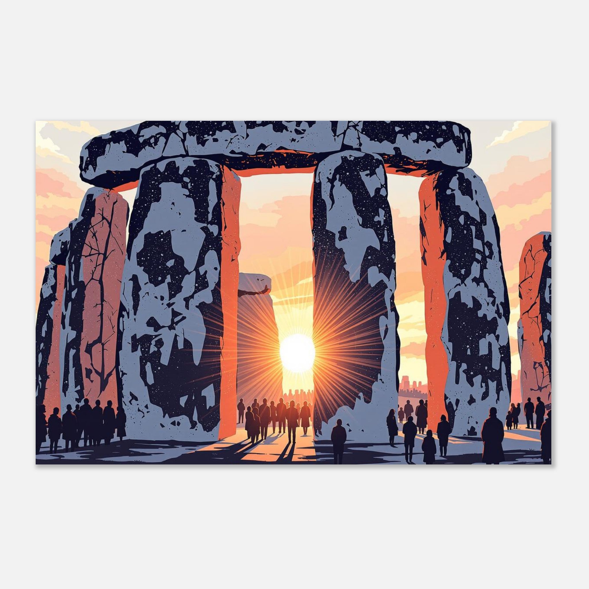 Stonehenge Winter Solstice Dawn Print Material — detail view | Wild Thread Co