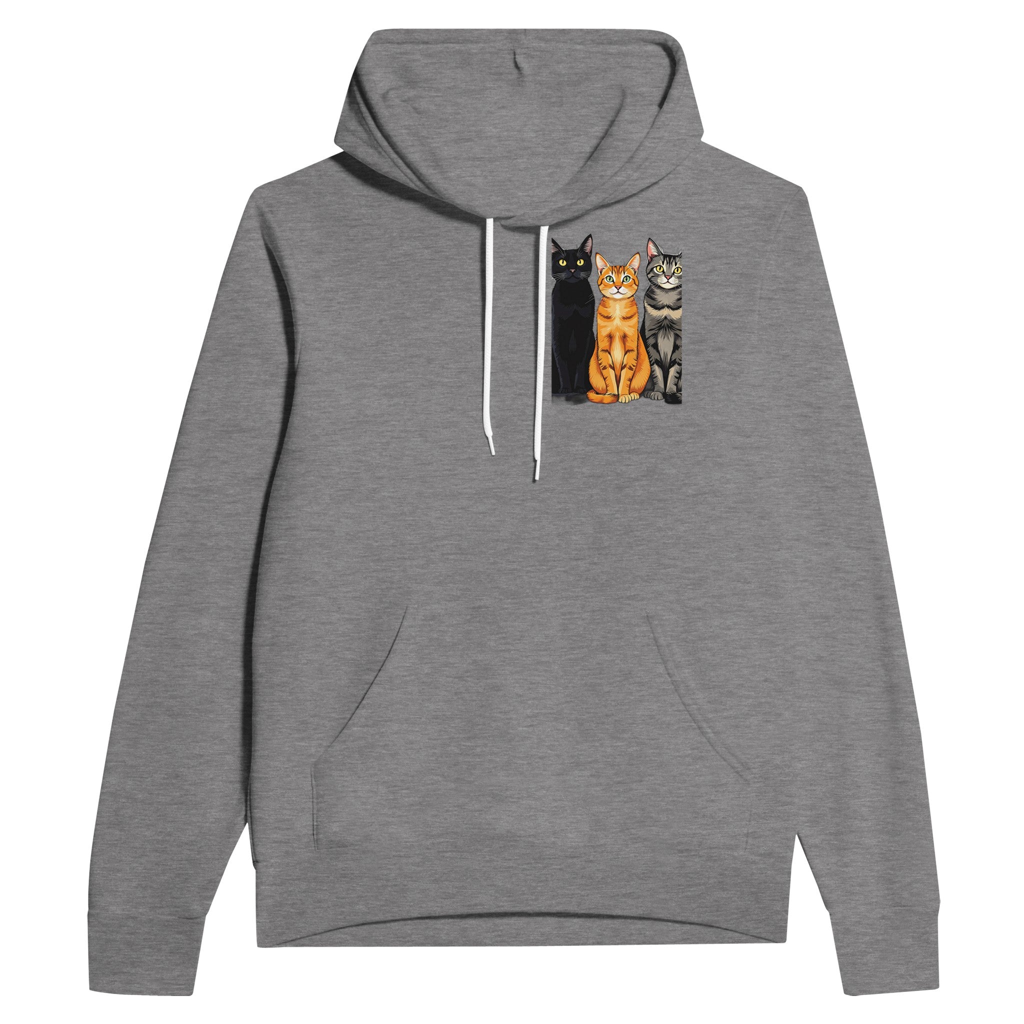 Three Cats In A Row Hoodie — detail view | Wild Thread Co