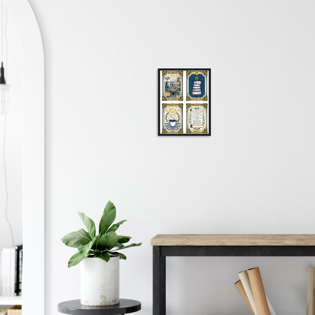 Dark Academia Tarot Cards Framed Print Wall Art Ready to Hang UK Framed Art Print — detail view | Wild Thread Co