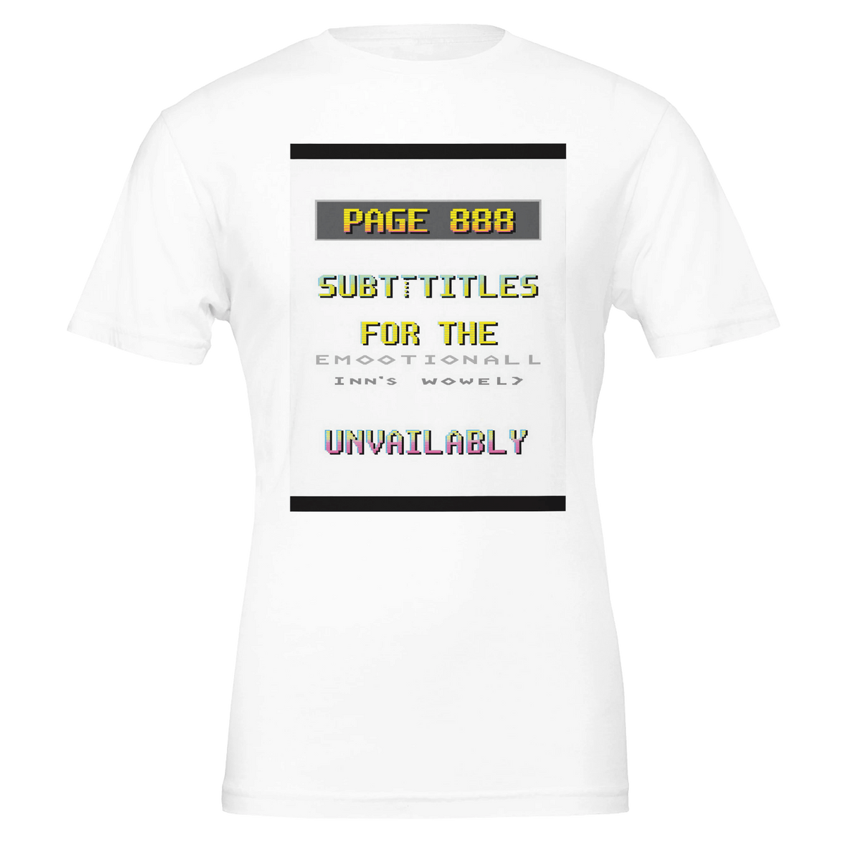 Ceefax Teletext Tee | Emotionally Unavailable Subtitles | Retro BBC T-Shirt - Wild Thread Co