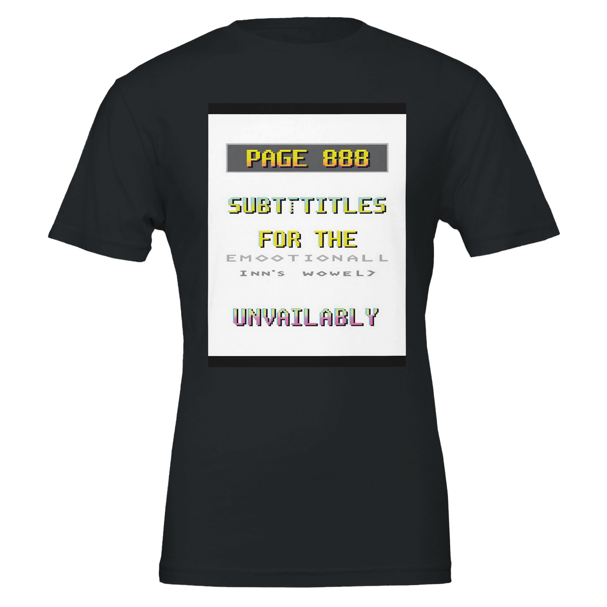 Ceefax Teletext Tee | Emotionally Unavailable Subtitles | Retro BBC T-Shirt - Wild Thread Co