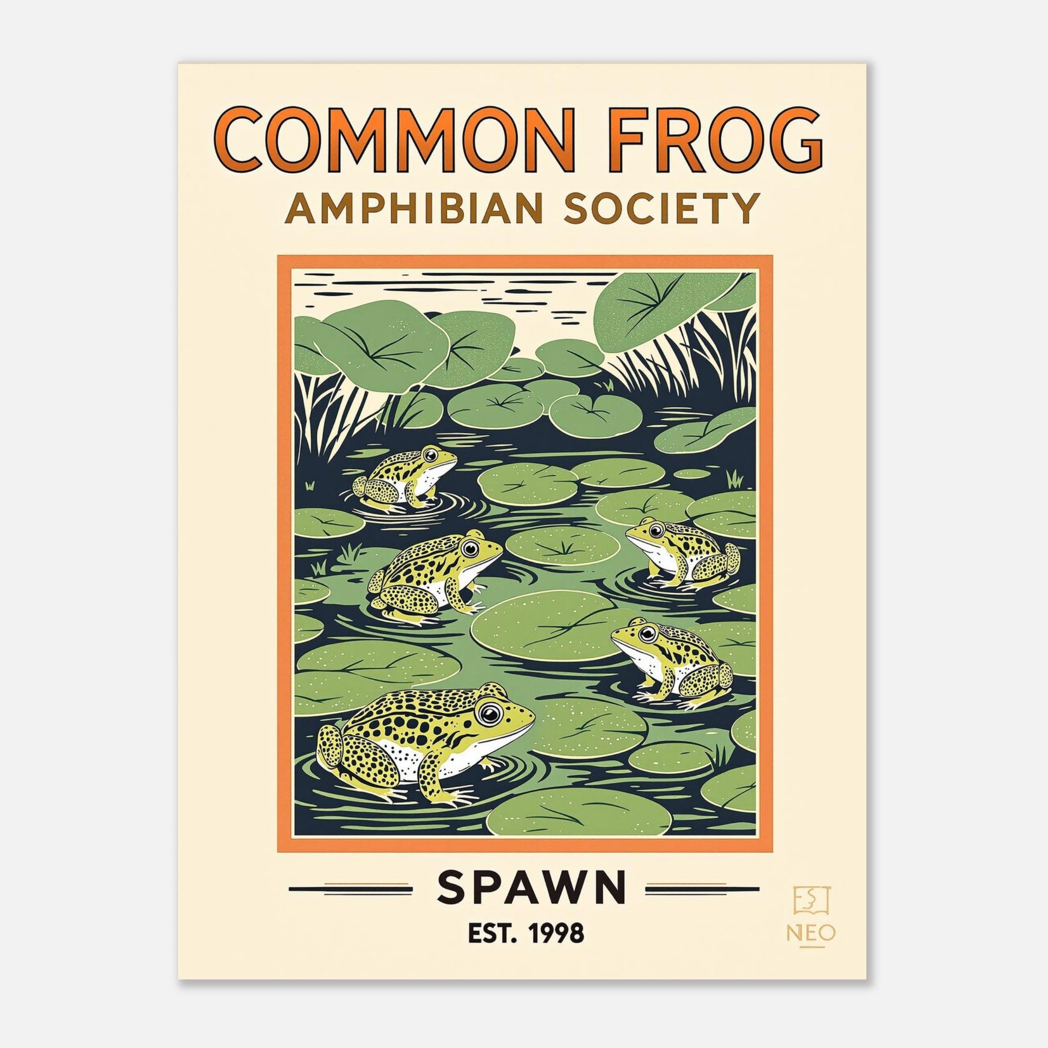 Common Frog Vintage Travel Poster — Art Print | Wild Thread Co