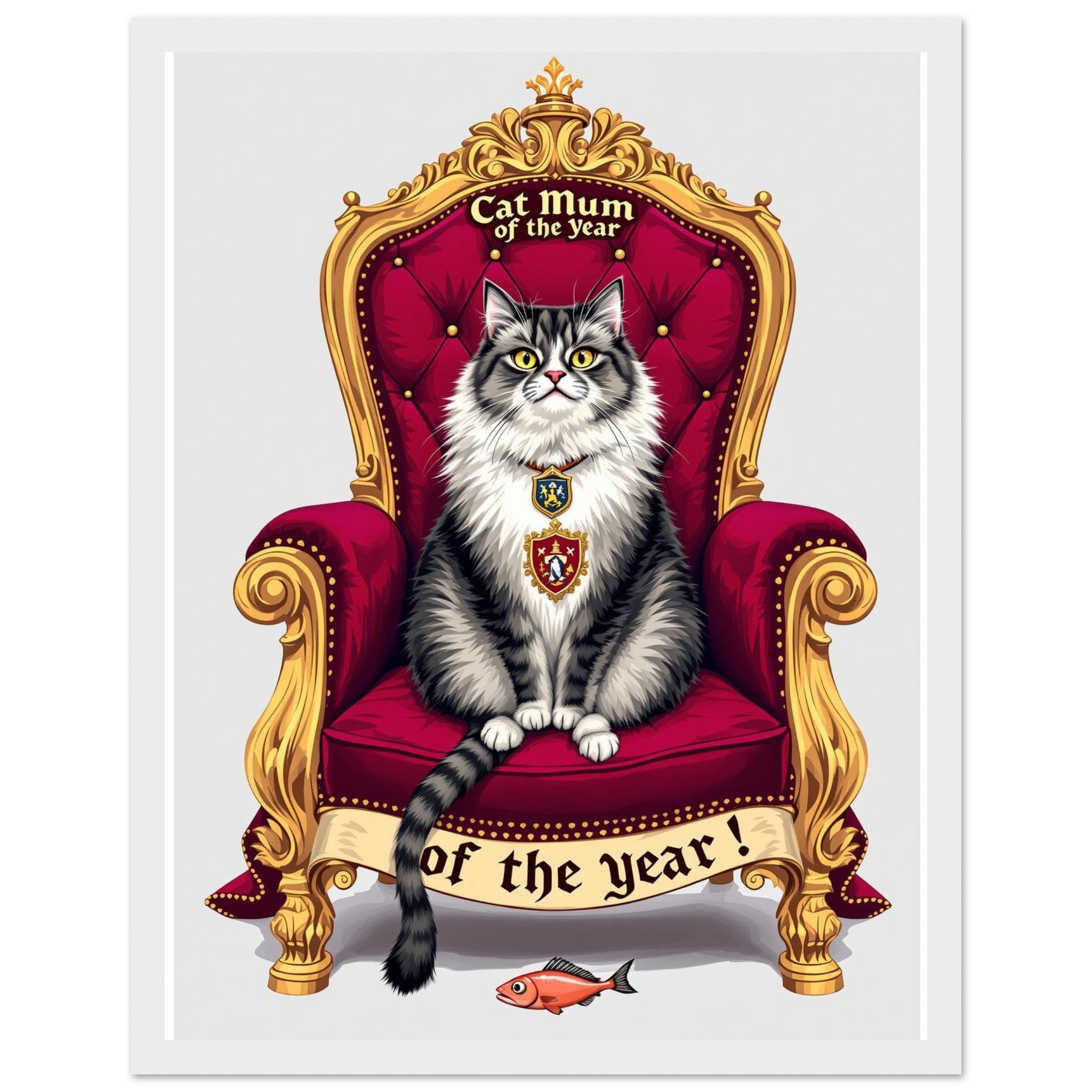 Cat Royal Portrait Spoof Framed Print — Framed Art Print | Wild Thread Co