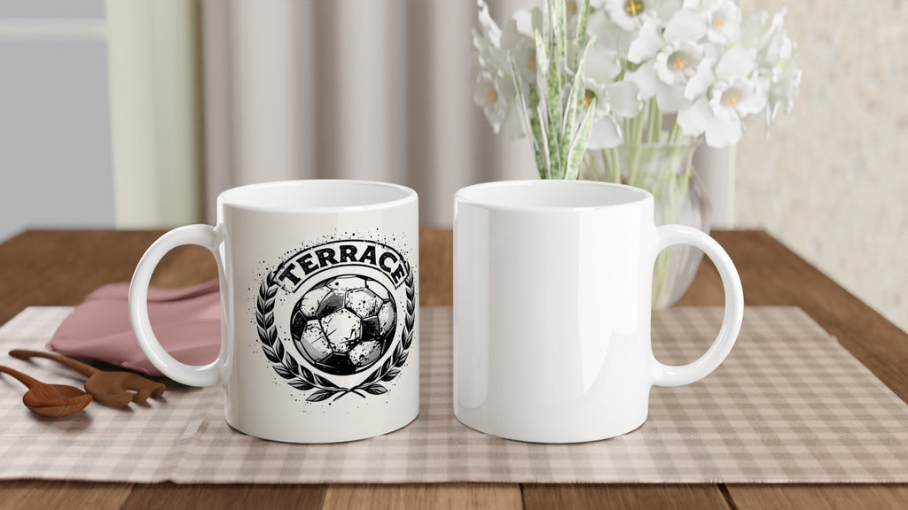 Retro Football Terrace Poetry Mug — detail view | Wild Thread Co