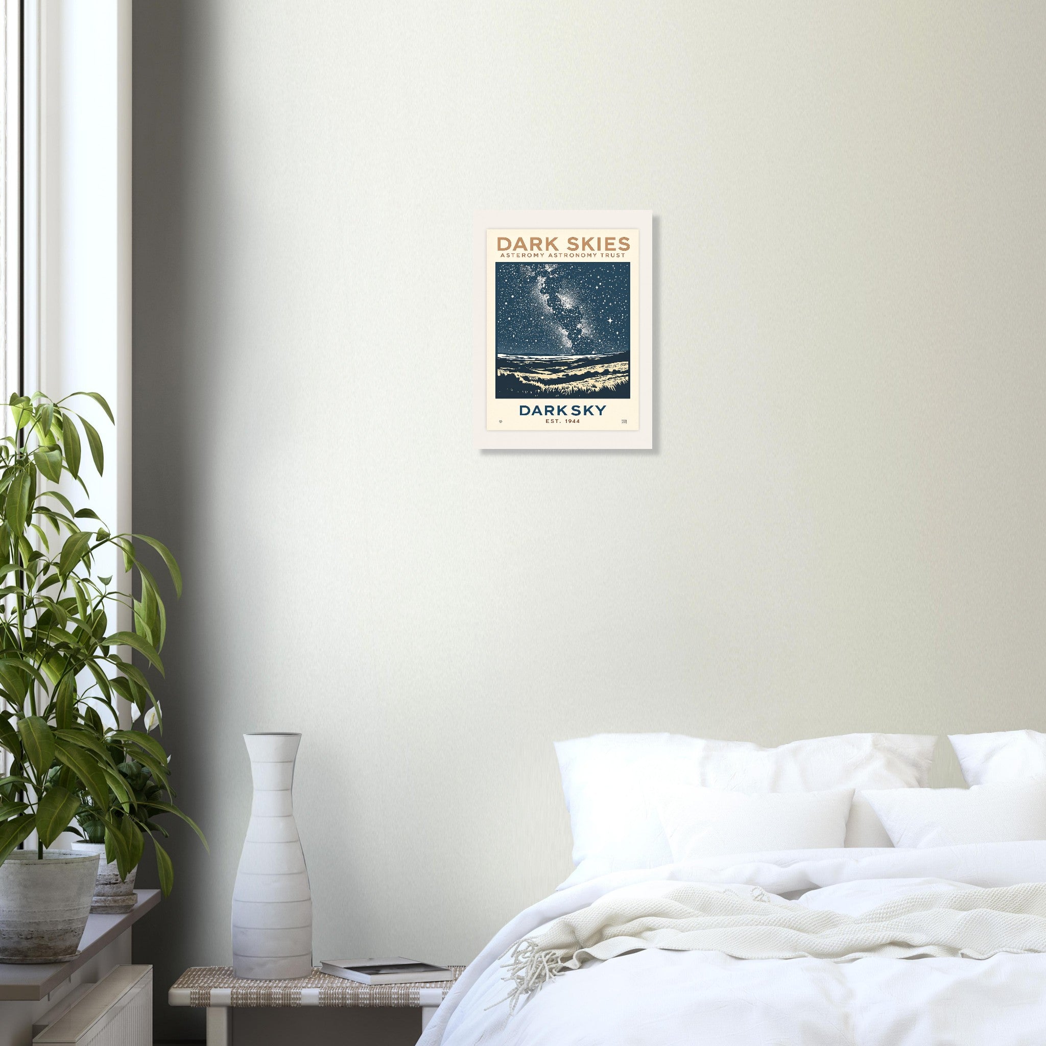 Dark Skies Vintage Travel Poster Art Print — detail view | Wild Thread Co