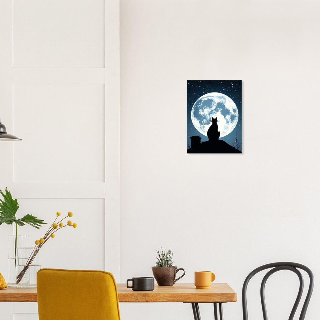 Black Cat Moonlight Art Print Poster Wall Art UK — Art Print | Wild Thread Co