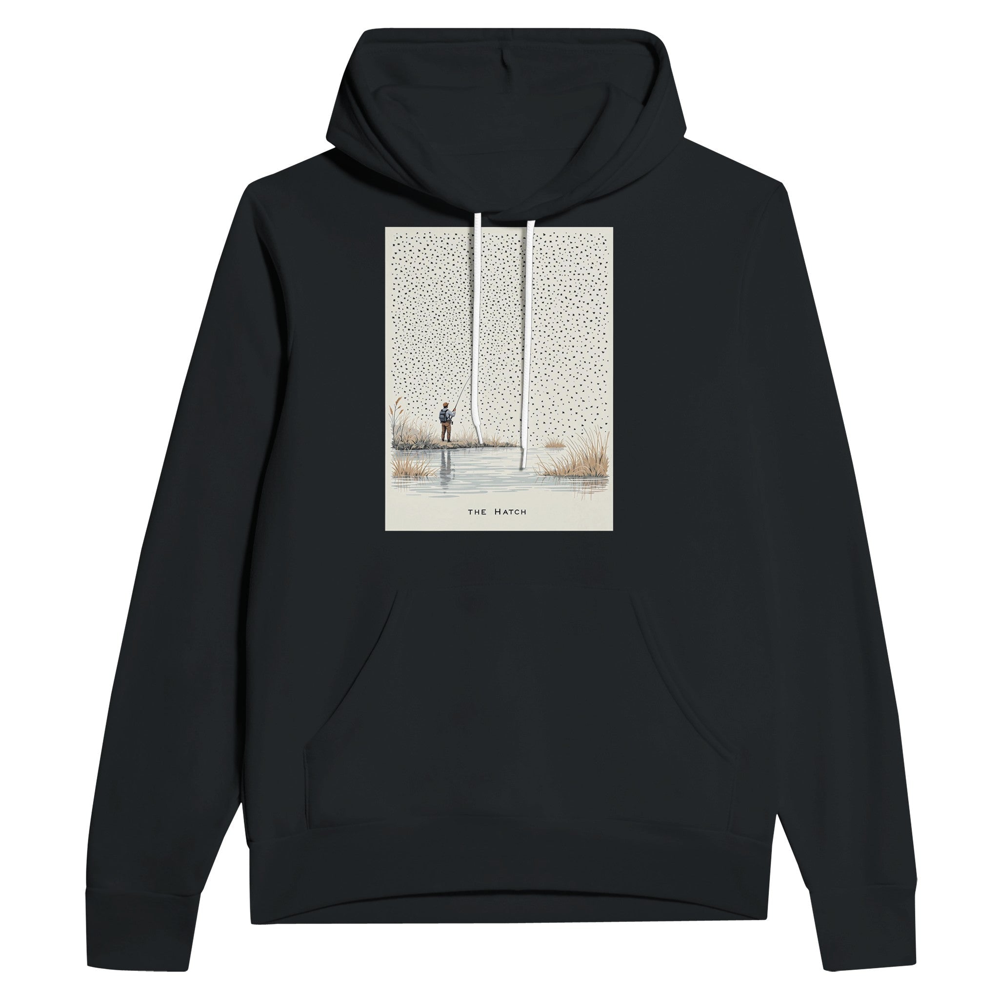 Chalk Stream Mayfly Hatch Hoodie | Fly Fishing Hoodie Navy - Wild Thread Co