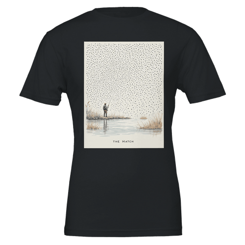 Chalk Stream Mayfly Hatch T-Shirt | Fly Fishing Tee Navy - Wild Thread Co