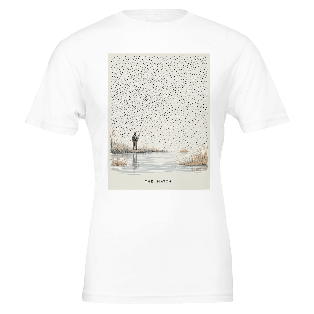 Chalk Stream Mayfly Hatch T-Shirt | Fly Fishing Tee Navy - Wild Thread Co