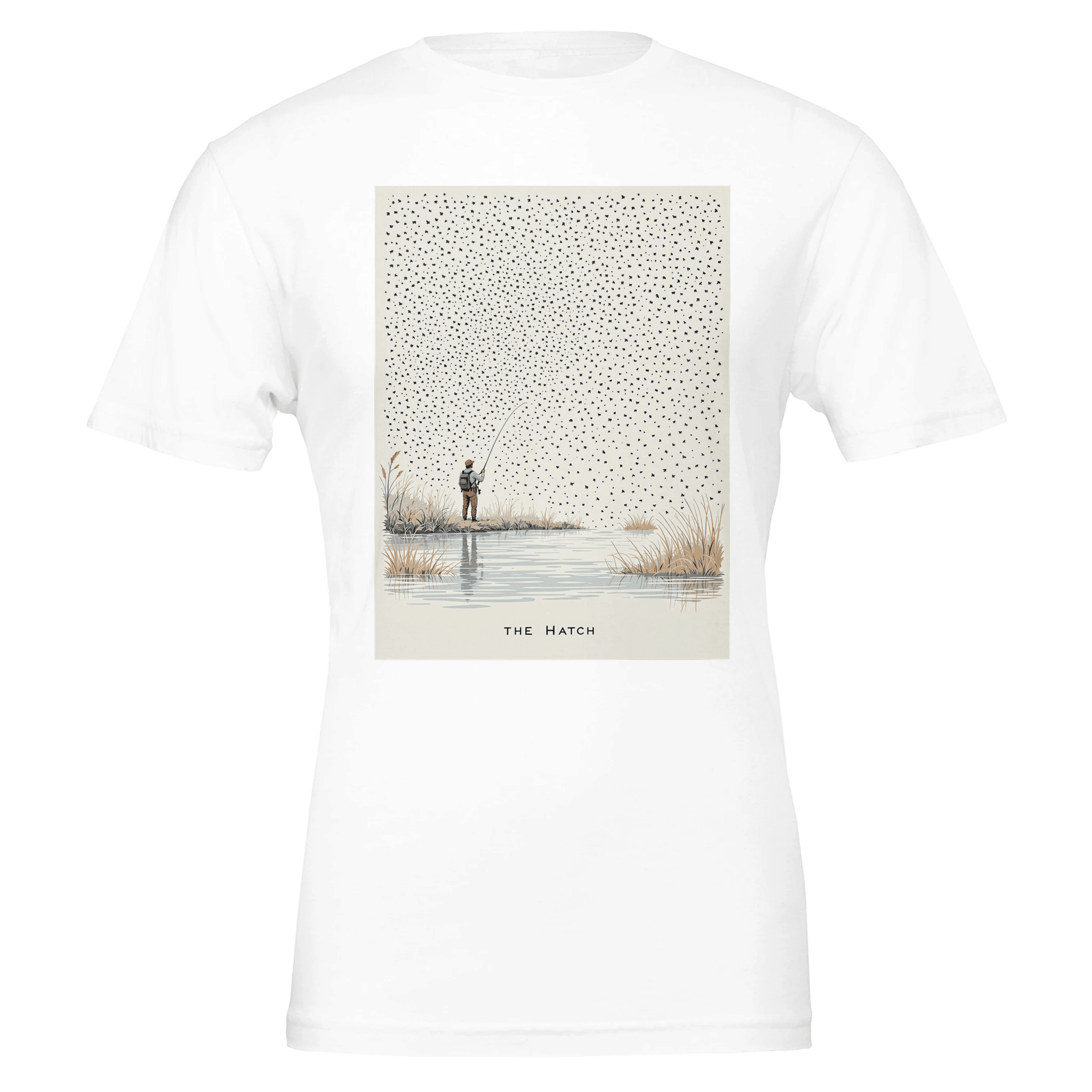 Chalk Stream Mayfly Hatch T-Shirt | Fly Fishing Tee Navy - Wild Thread Co
