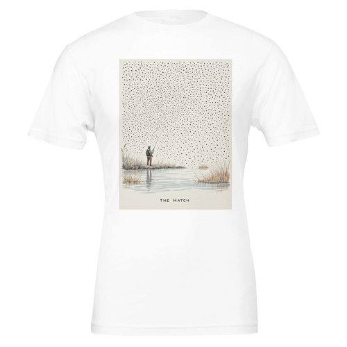 Chalk Stream Mayfly Hatch T-Shirt | Fly Fishing Tee Navy - Wild Thread Co