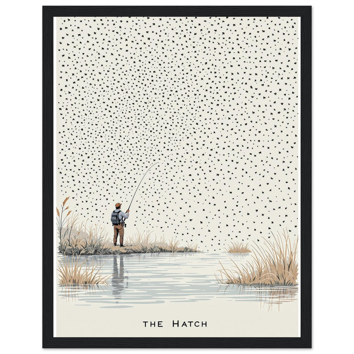 Chalk Stream Trout Rising Mayfly Framed Print Wall Art Ready to Hang - Wild Thread Co