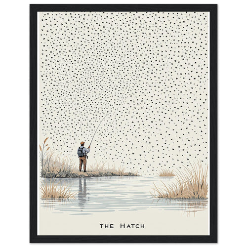 Chalk Stream Trout Rising Mayfly Framed Print Wall Art Ready to Hang - Wild Thread Co