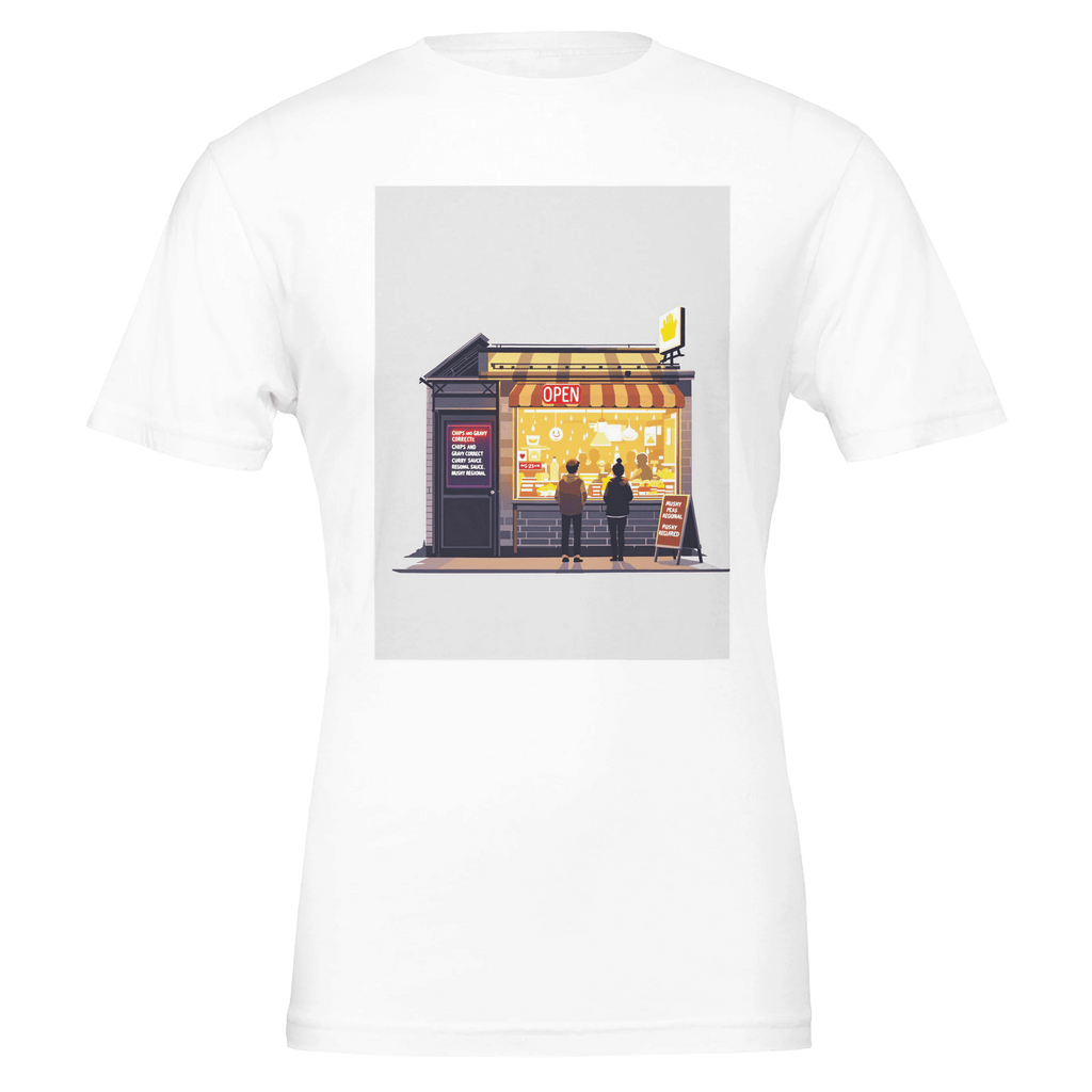 Chip Shop Night Neon T-Shirt | Funny Chippy Gift for Fish & Chips Lovers - Wild Thread Co