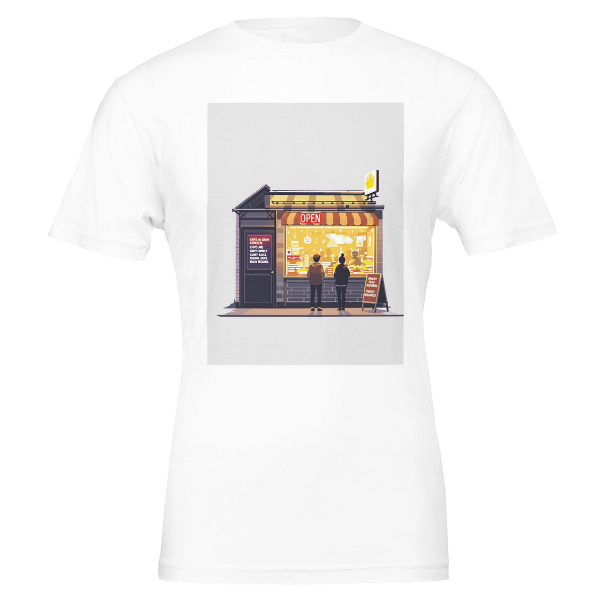 Chip Shop Night Neon T-Shirt | Funny Chippy Gift for Fish & Chips Lovers - Wild Thread Co