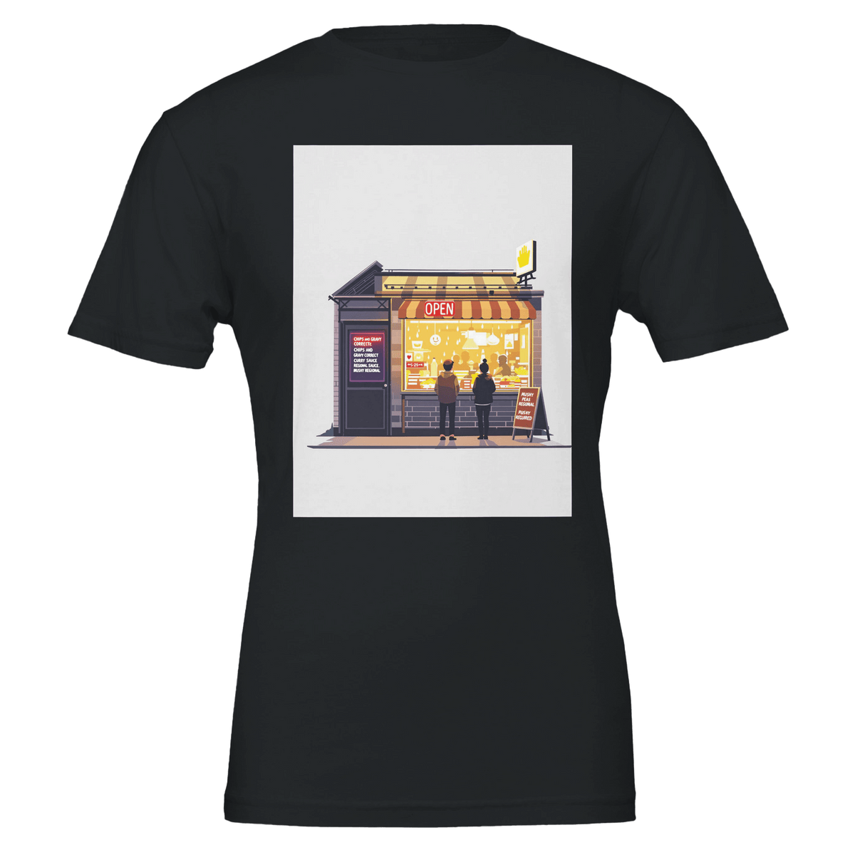 Chip Shop Night Neon T-Shirt | Funny Chippy Gift for Fish & Chips Lovers - Wild Thread Co
