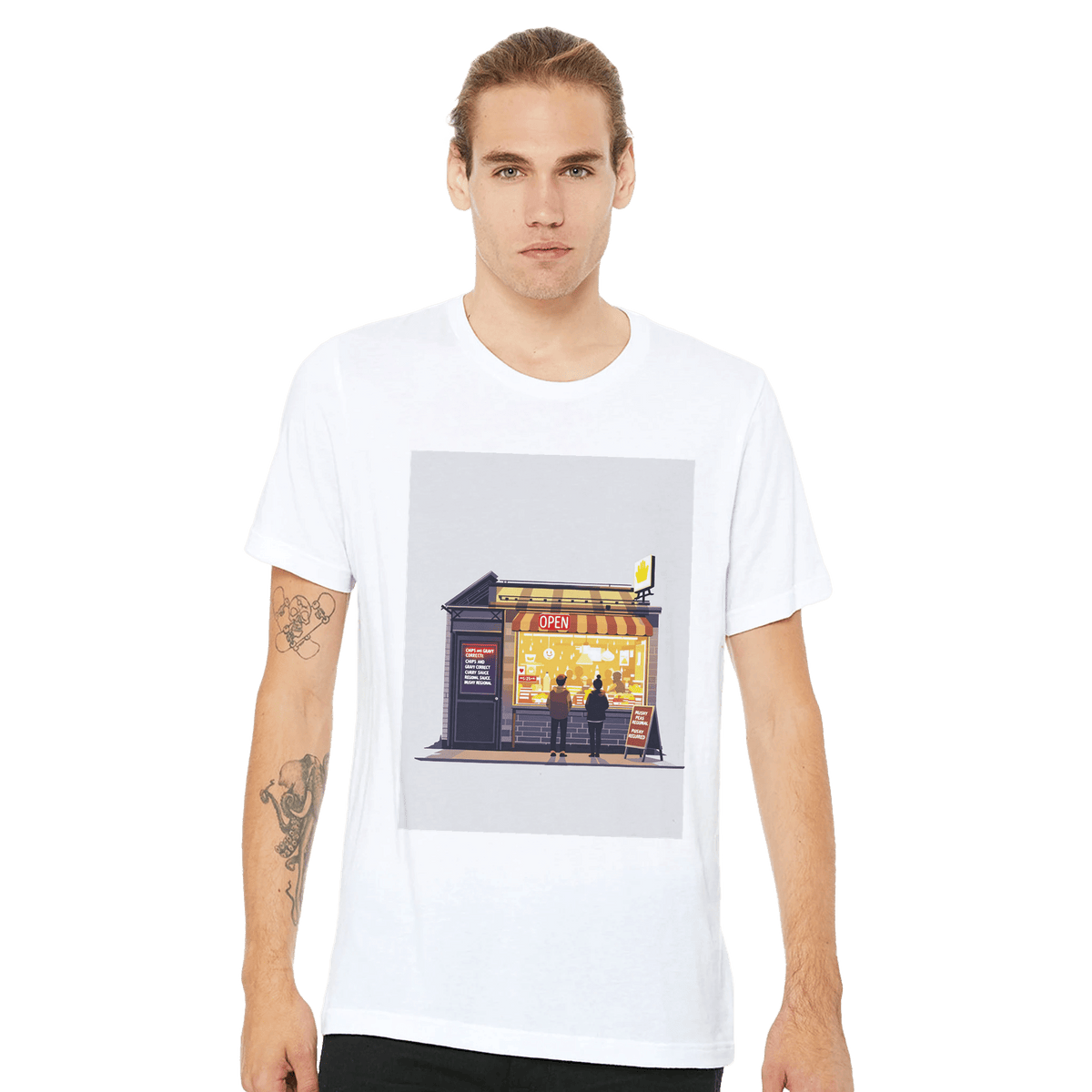 Chip Shop Night Neon T-Shirt | Funny Chippy Gift for Fish & Chips Lovers - Wild Thread Co