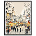 Christmas Market Lanterns Victorian Framed Print Wall Art Ready to - Wild Thread Co