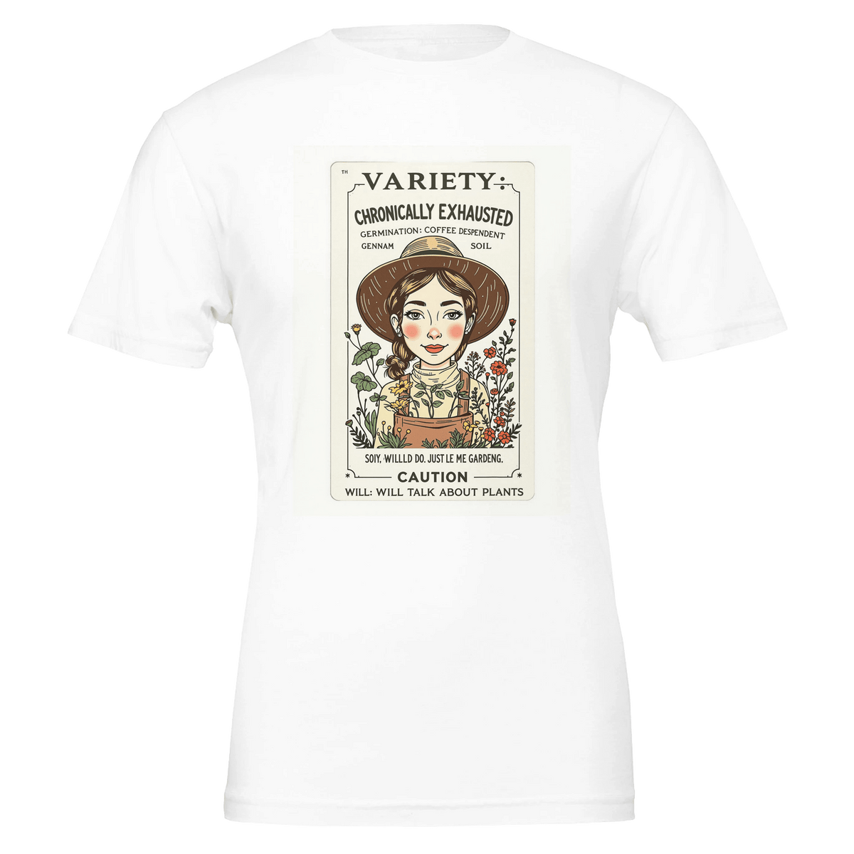 Chronically Exhausted Gardener Seed Packet T-Shirt | Plant Lover Gift - Wild Thread Co