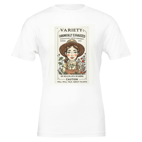 Chronically Exhausted Gardener Seed Packet T-Shirt | Plant Lover Gift - Wild Thread Co