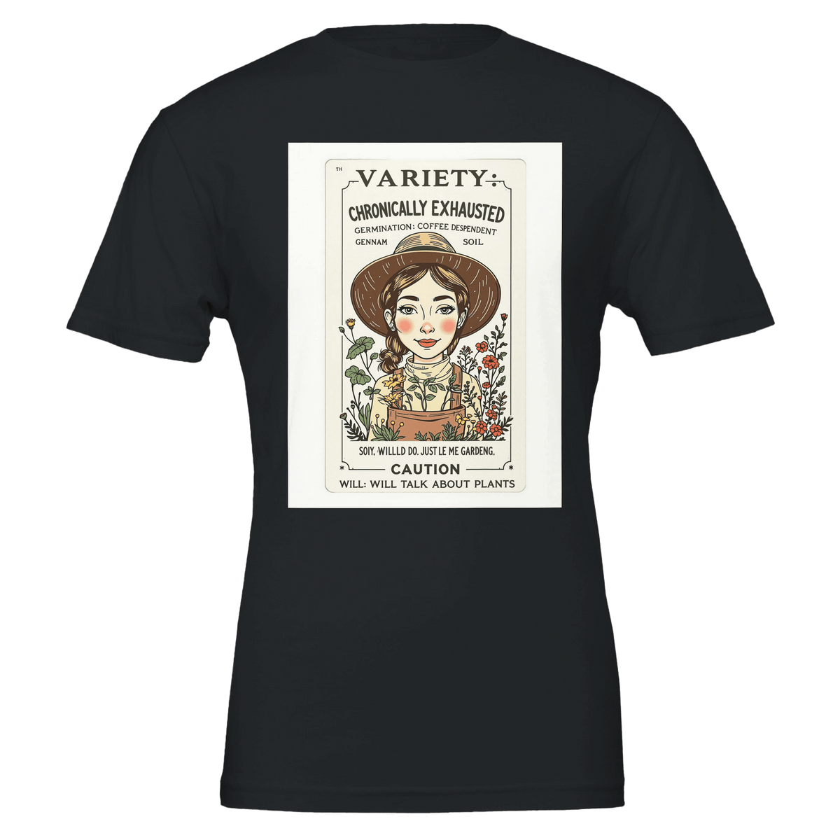 Chronically Exhausted Gardener Seed Packet T-Shirt | Plant Lover Gift - Wild Thread Co