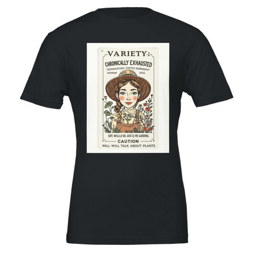 Chronically Exhausted Gardener Seed Packet T-Shirt | Plant Lover Gift - Wild Thread Co