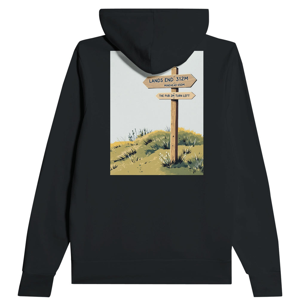 Coastal Path Signpost Hoodie | SWCP Walking Hoodie Navy - Wild Thread Co