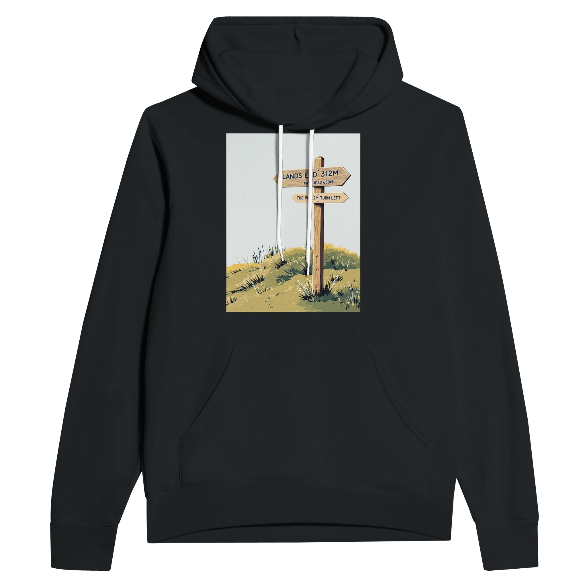 Coastal Path Signpost Hoodie | SWCP Walking Hoodie Navy - Wild Thread Co