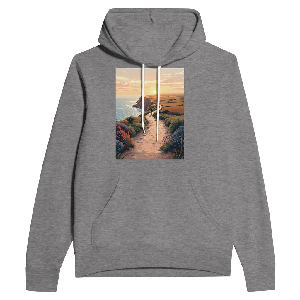 Coastal Walking Hoodie | Dawn Path Design | UK Coast Path Gift - Wild Thread Co