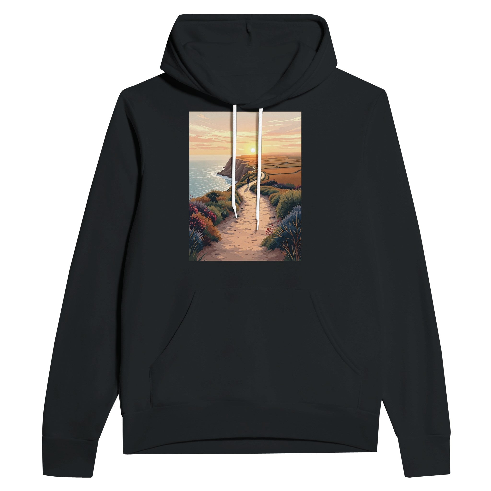 Coastal Walking Hoodie | Dawn Path Design | UK Coast Path Gift - Wild Thread Co