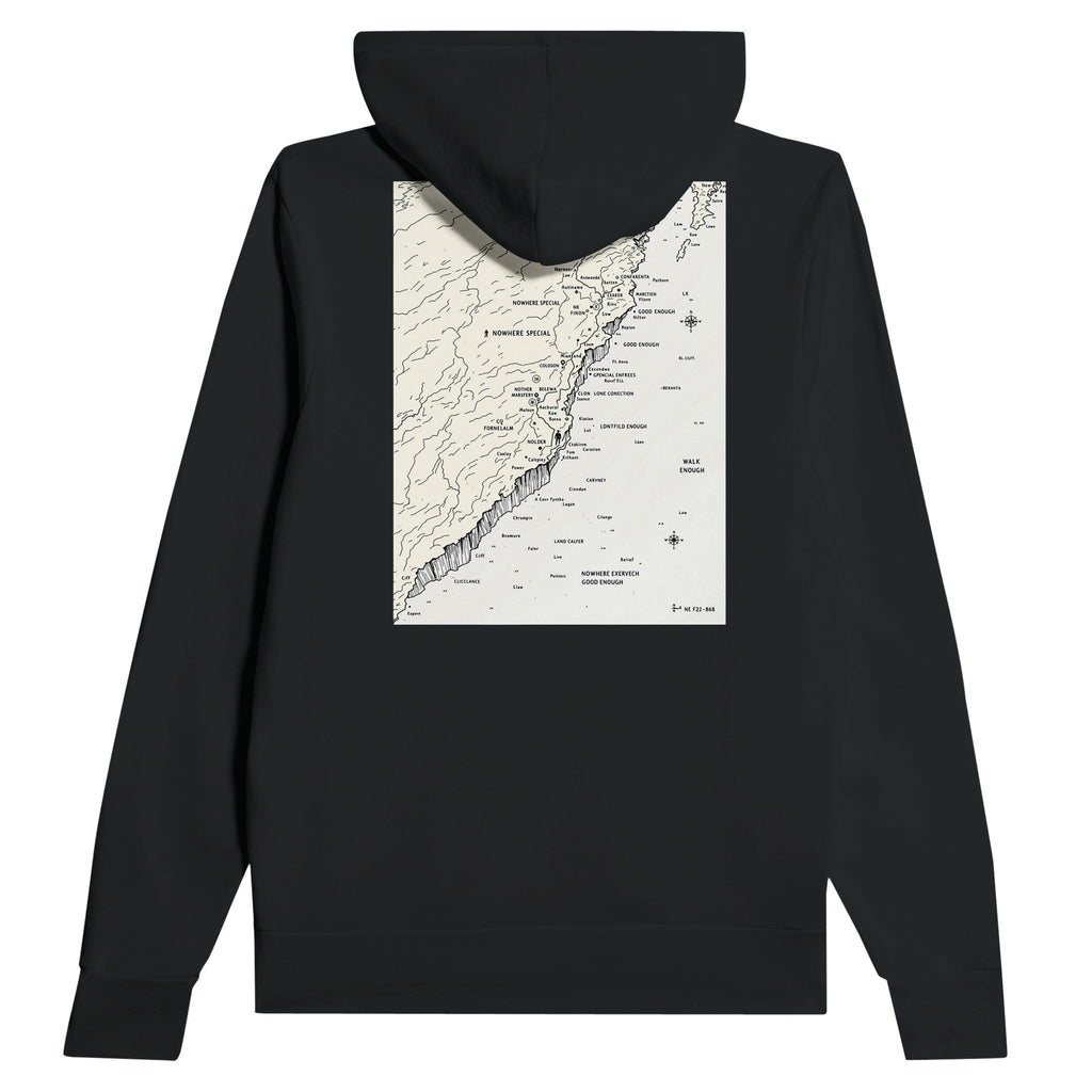Coastal Walking Map Hoodie | Hand-Drawn Walker Gift UK Hiking Hoodie - Wild Thread Co