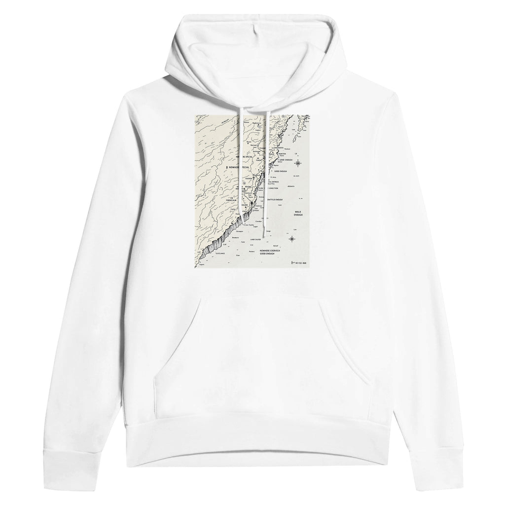 Coastal Walking Map Hoodie | Hand-Drawn Walker Gift UK Hiking Hoodie - Wild Thread Co
