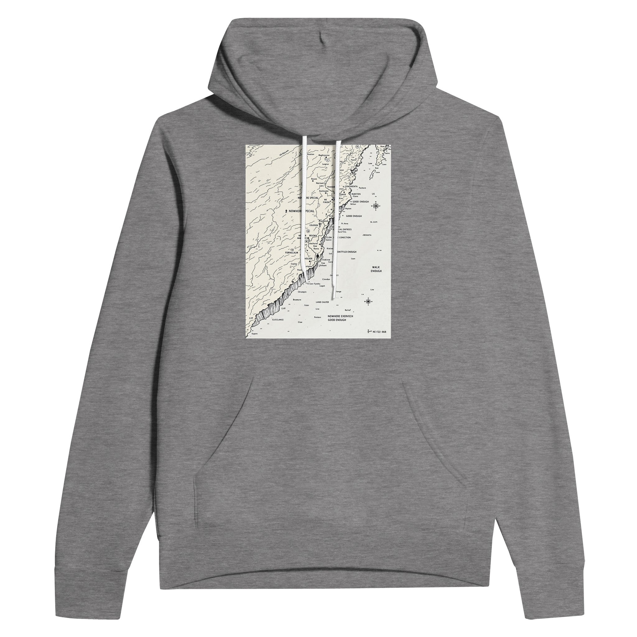 Coastal Walking Map Hoodie | Hand-Drawn Walker Gift UK Hiking Hoodie - Wild Thread Co