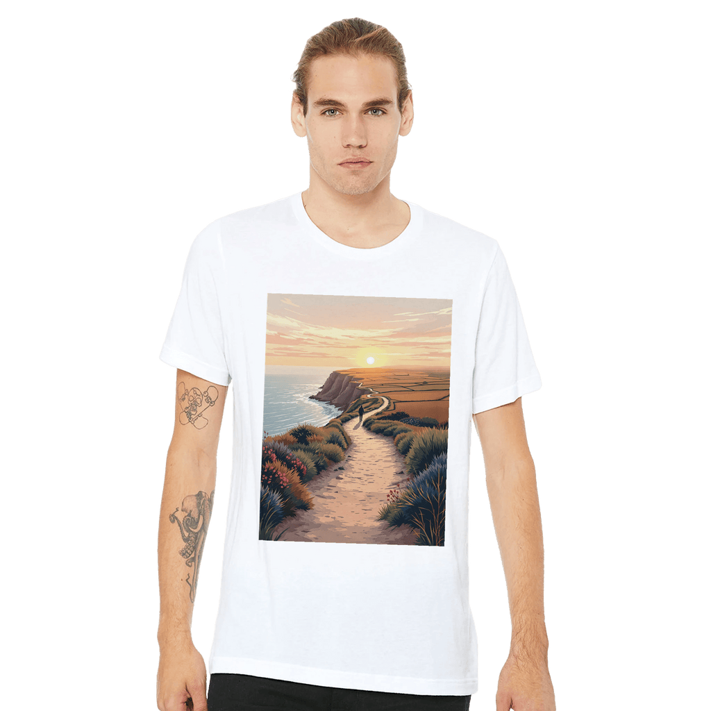 Coastal Walking Tee | Dawn Path Design | UK Coast Path Gift - Wild Thread Co