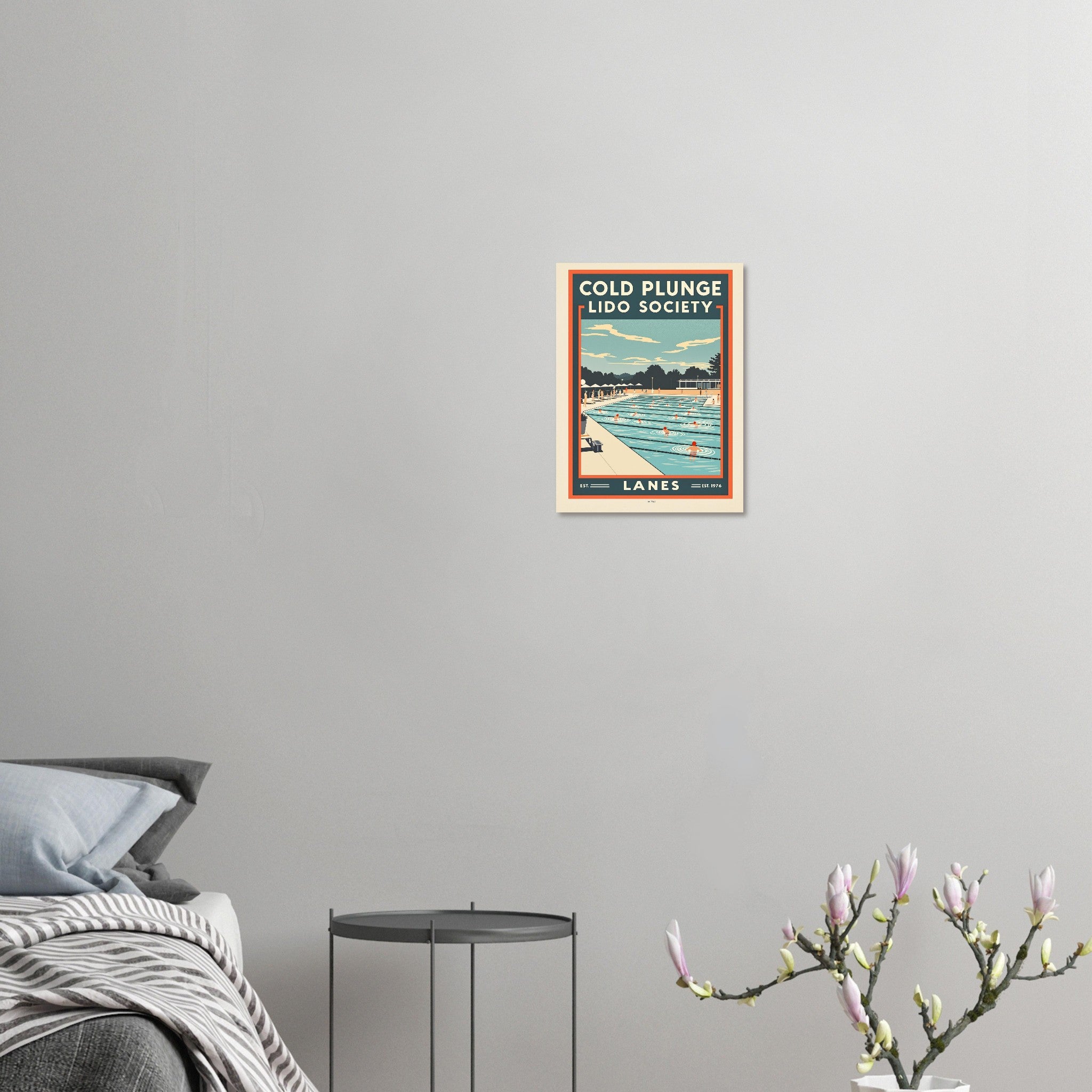 Cold Plunge Vintage Travel Art Wall Art UK Art Print Poster Wall Art UK UK Gift Art Print — detail view | Wild Thread Co