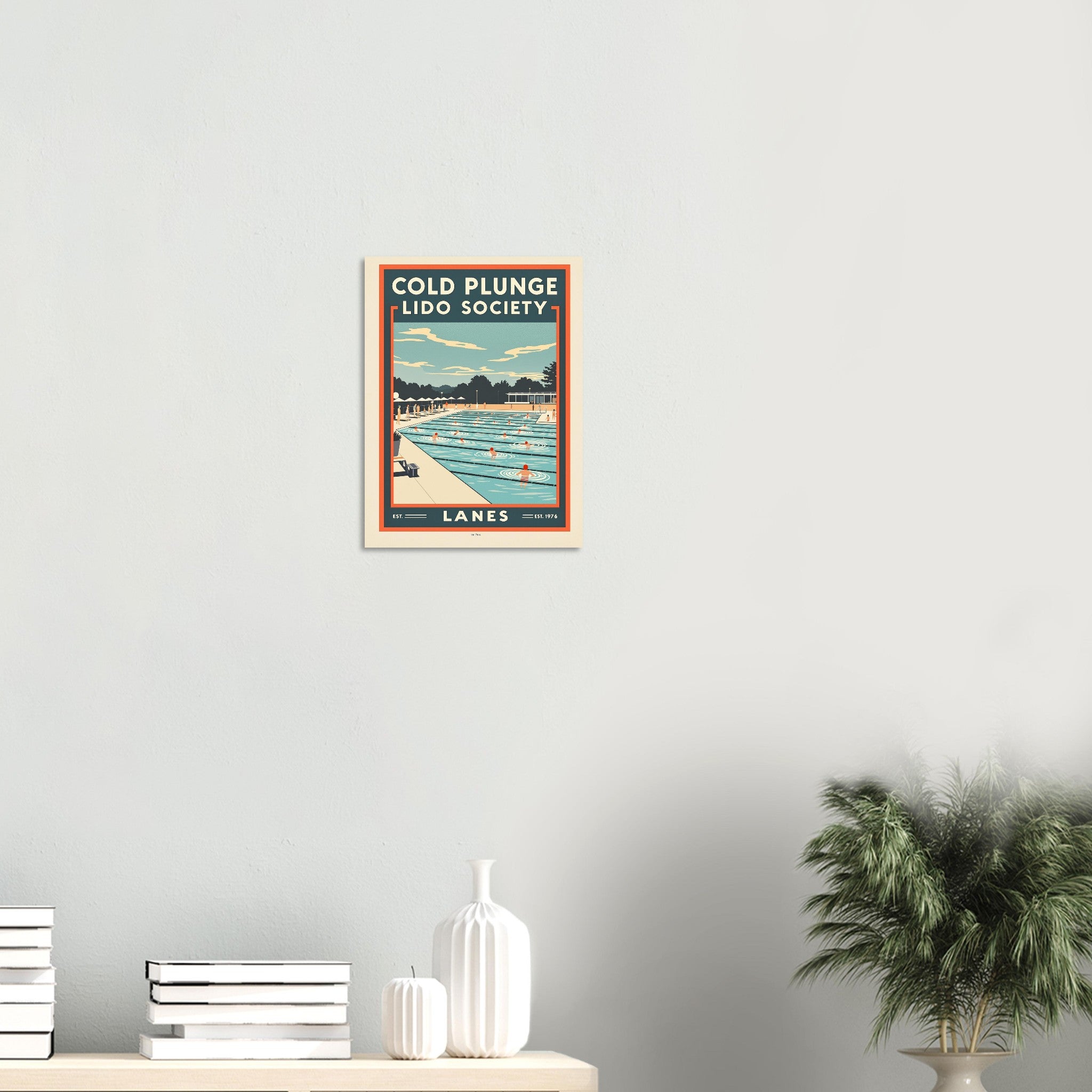 Cold Plunge Vintage Travel Art Wall Art UK Art Print Poster Wall Art UK UK Gift Art Print — detail view | Wild Thread Co