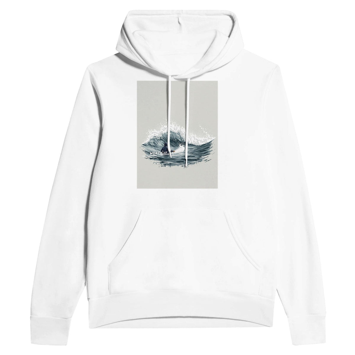Cold Water Surf Hoodie | Surfer Gift UK | WORTH IT Navy Hoodie - Wild Thread Co